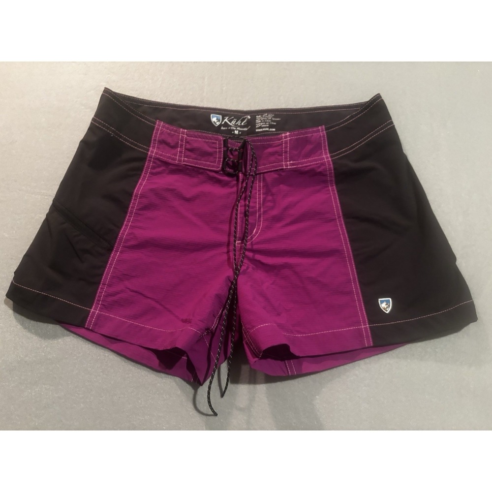 KUHL Shorts Women's Medium Purple Black Outdoor Camping Hiking Stretch Panels